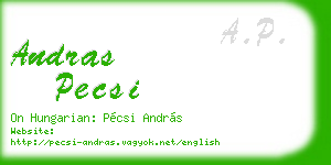 andras pecsi business card