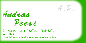 andras pecsi business card